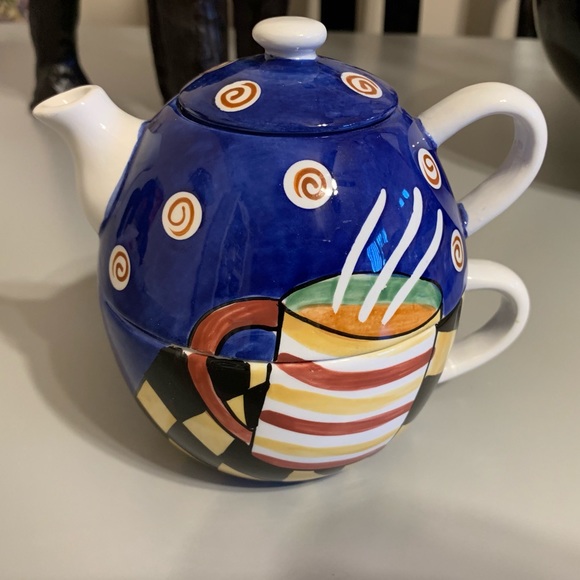 cardinal, Inc. Jazz Cafe Single Serve Teacup/Pot - Picture 1 of 8